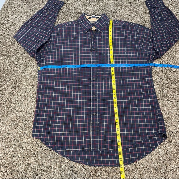 Vintage Tommy Hilfiger Men’s Long Sleeve Button Down Blue & Red Check Shirt Sz M - Picture 4 of 5